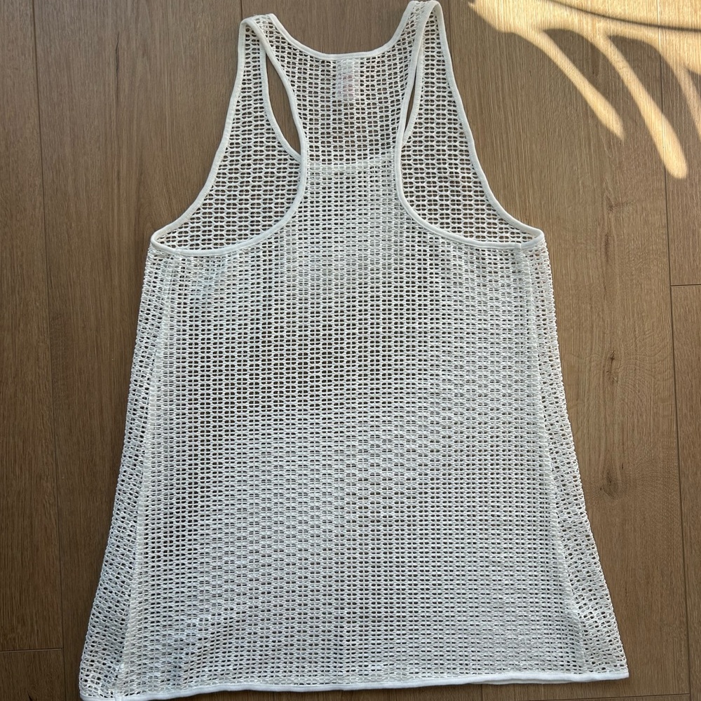 Ivory Racerback Mesh Coverup - Picture 3 of 5